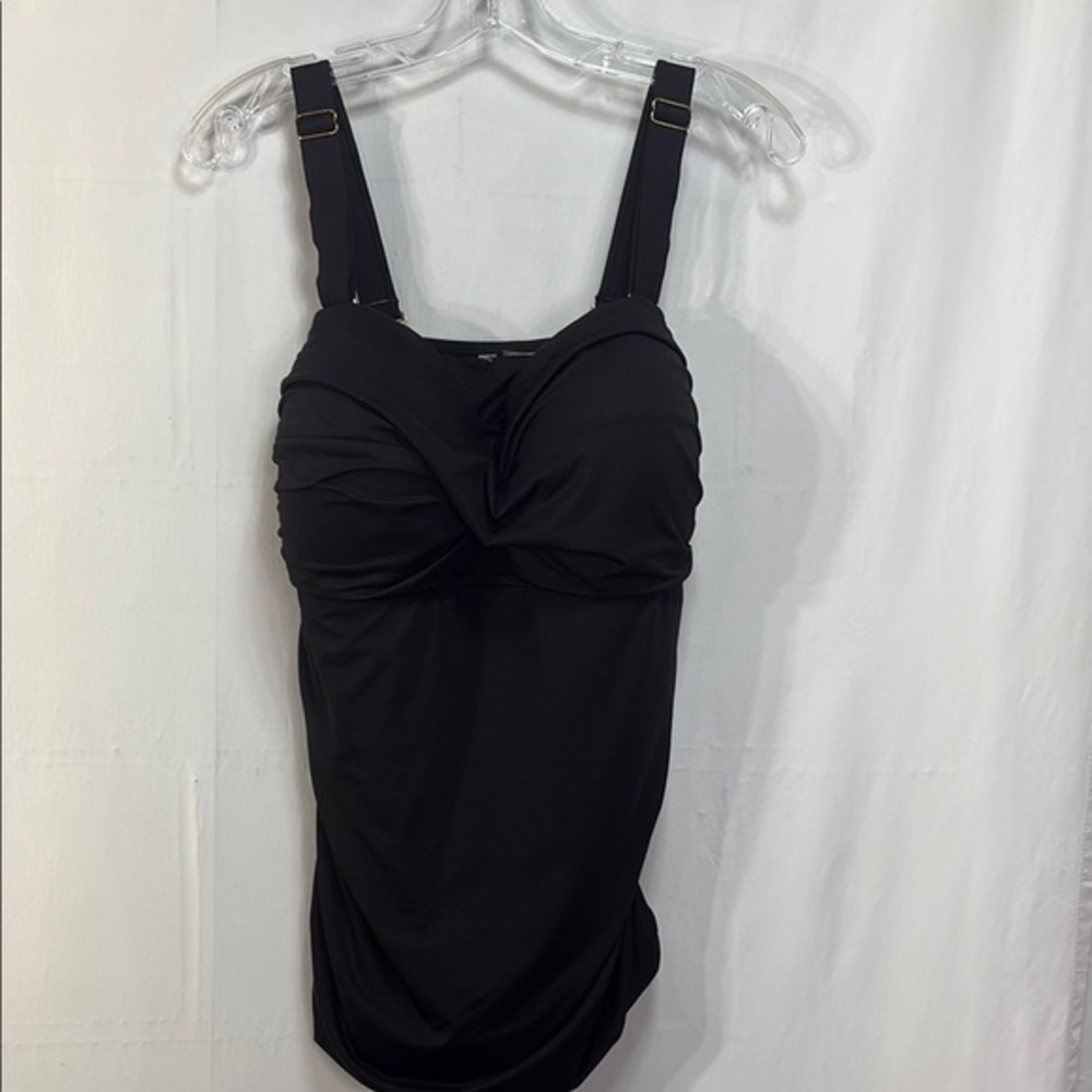 🚢Anne Cole black twist front bandeaukini